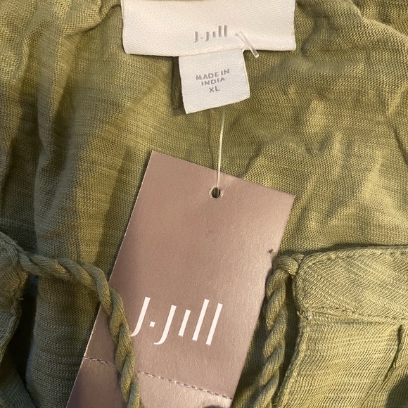 NEW-J. Jill Olive / Sage Green Women's Bohemian Tunic with Embroidery - Picture 8 of 12